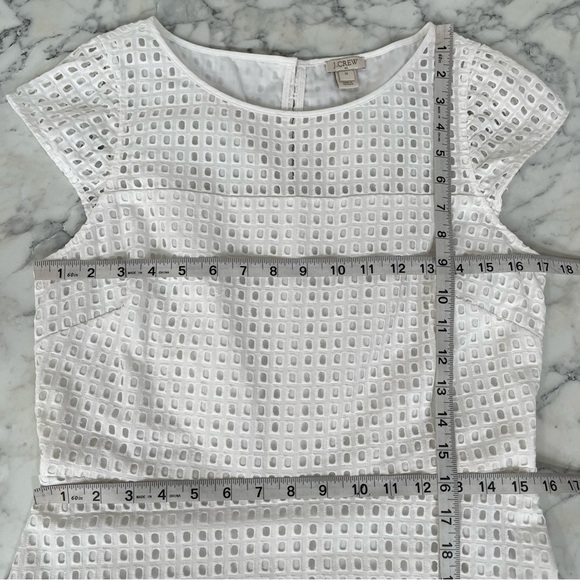 J Crew white eyelet a-line dress square neckline size 10 - Picture 5 of 10